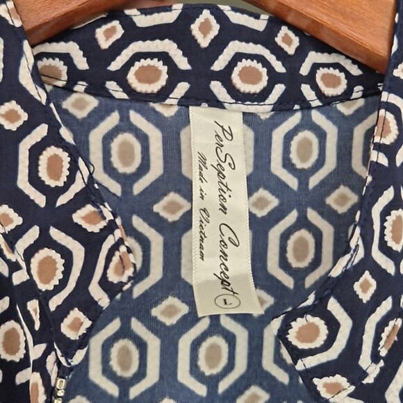 PerSeption Concept Multicolor Geometric Sleeveless Blouse – Size Large - Picture 5 of 8